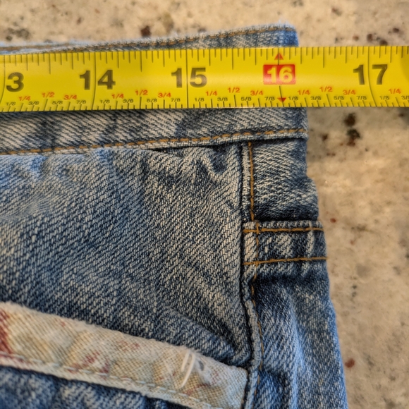 LRL Ralph Lauren Patchwork Straight Wide Leg Jeans Size 10 Vintage Distressed - Picture 11 of 16